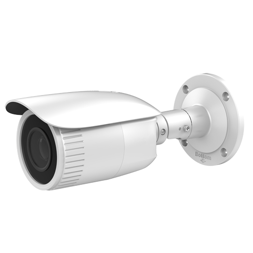 Cámara IP bullet, 4MPx, IR 30mts, 2.8-12mm, H.265+, PoE802.3af. IP67