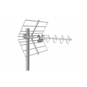 Antena UHF Yagi LTE 5G. 14dB. C48. D/A 38dB. Color blanco