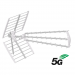 Antena UHF 5G pasiva. 18dB. C48. D/A 28dB. Triplex. Color blanco